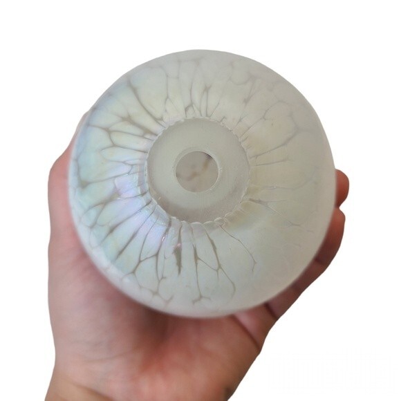 Vintage Traditions Hand Blown Iridescent Glass Oil Lamp - Picture 8 of 14